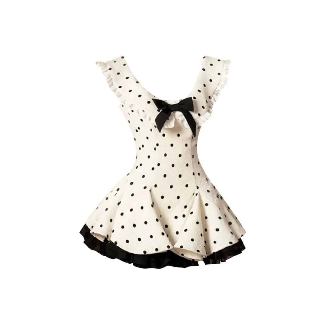 WOVLAS Slip Платье Женские Гороховый узор Юбка