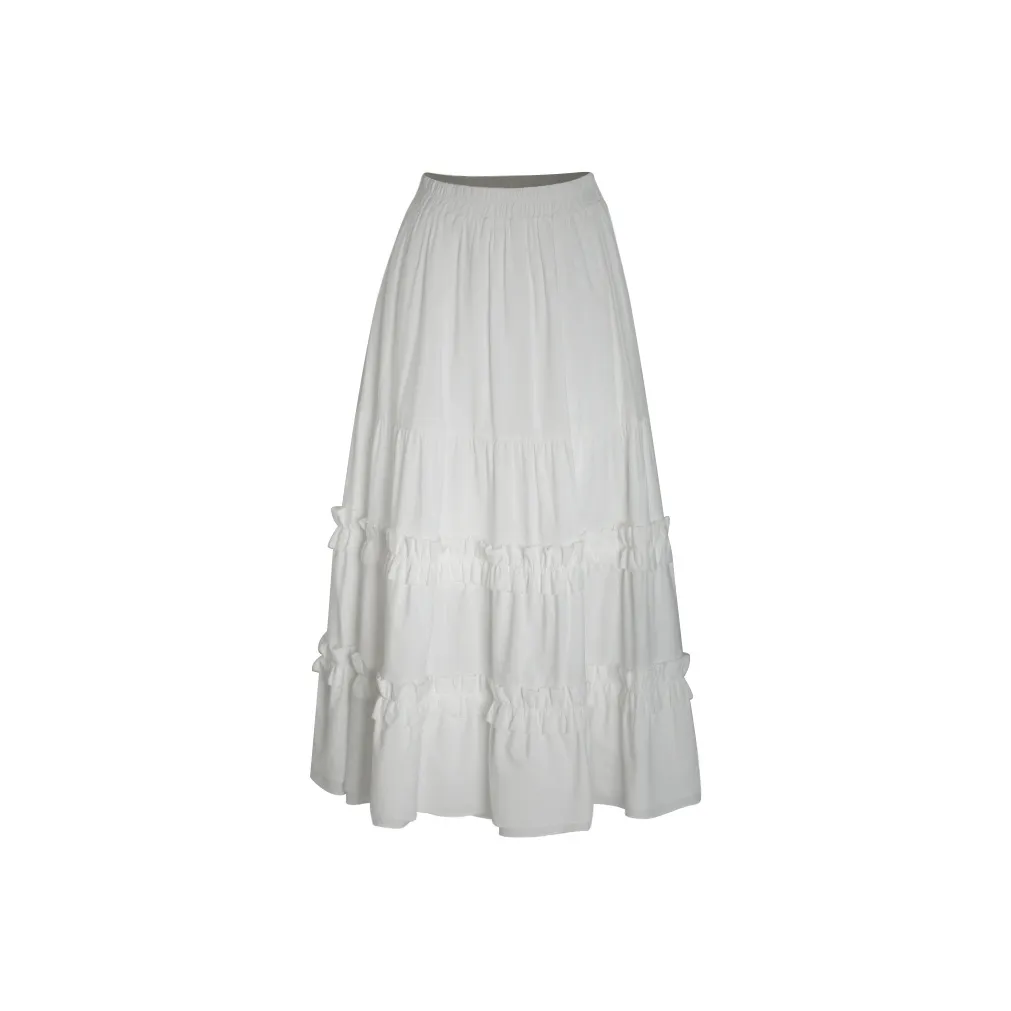 Little Pull Повседневный Длинный Юбка Женская Белая
