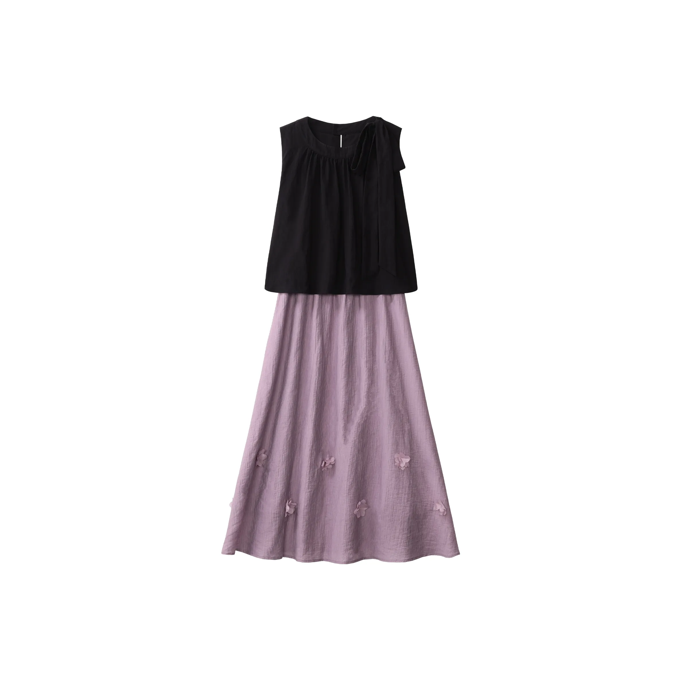 Alxnan Sleeveless Dress Women's Black Purple