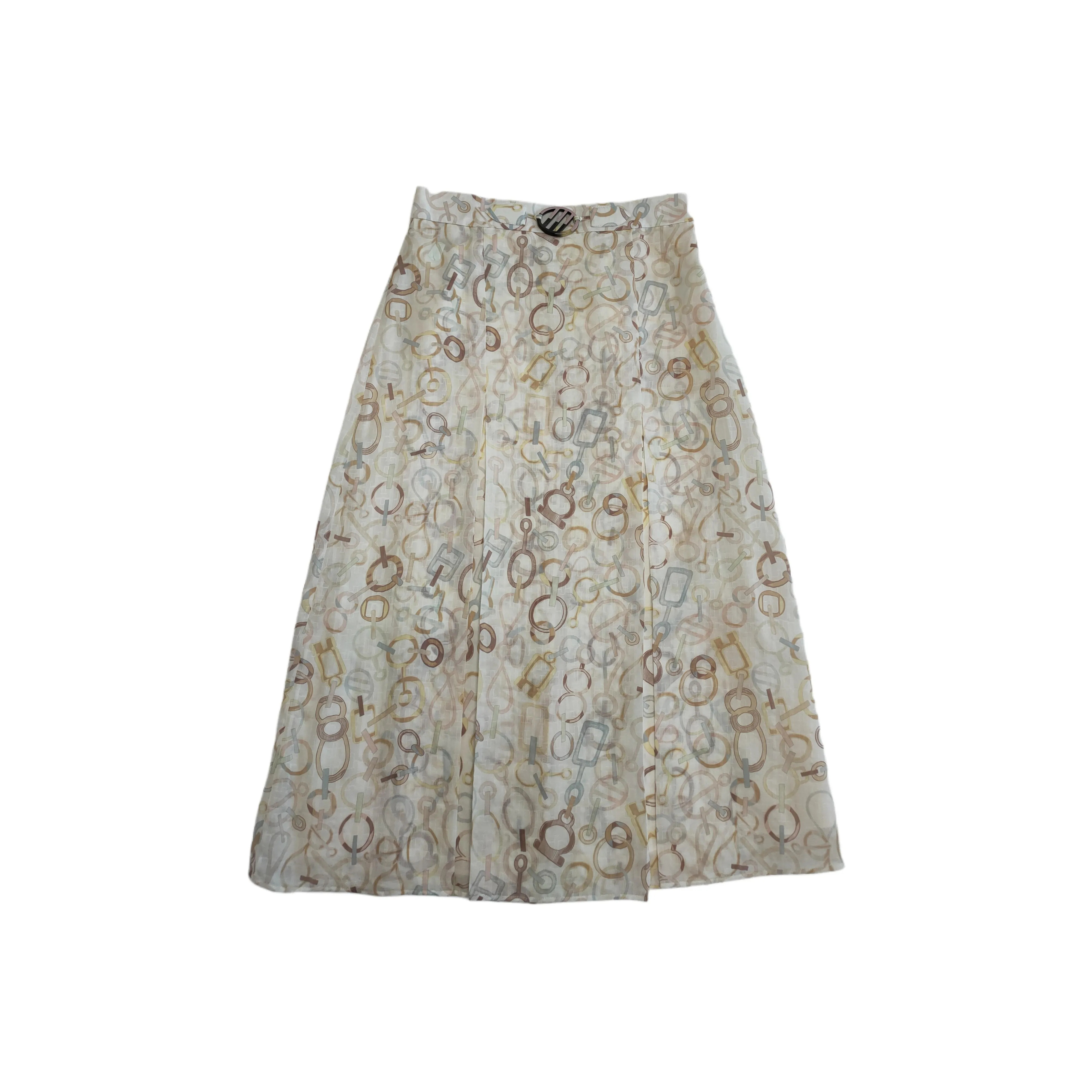 HERMES FW23 Casual Long Skirt Women's White