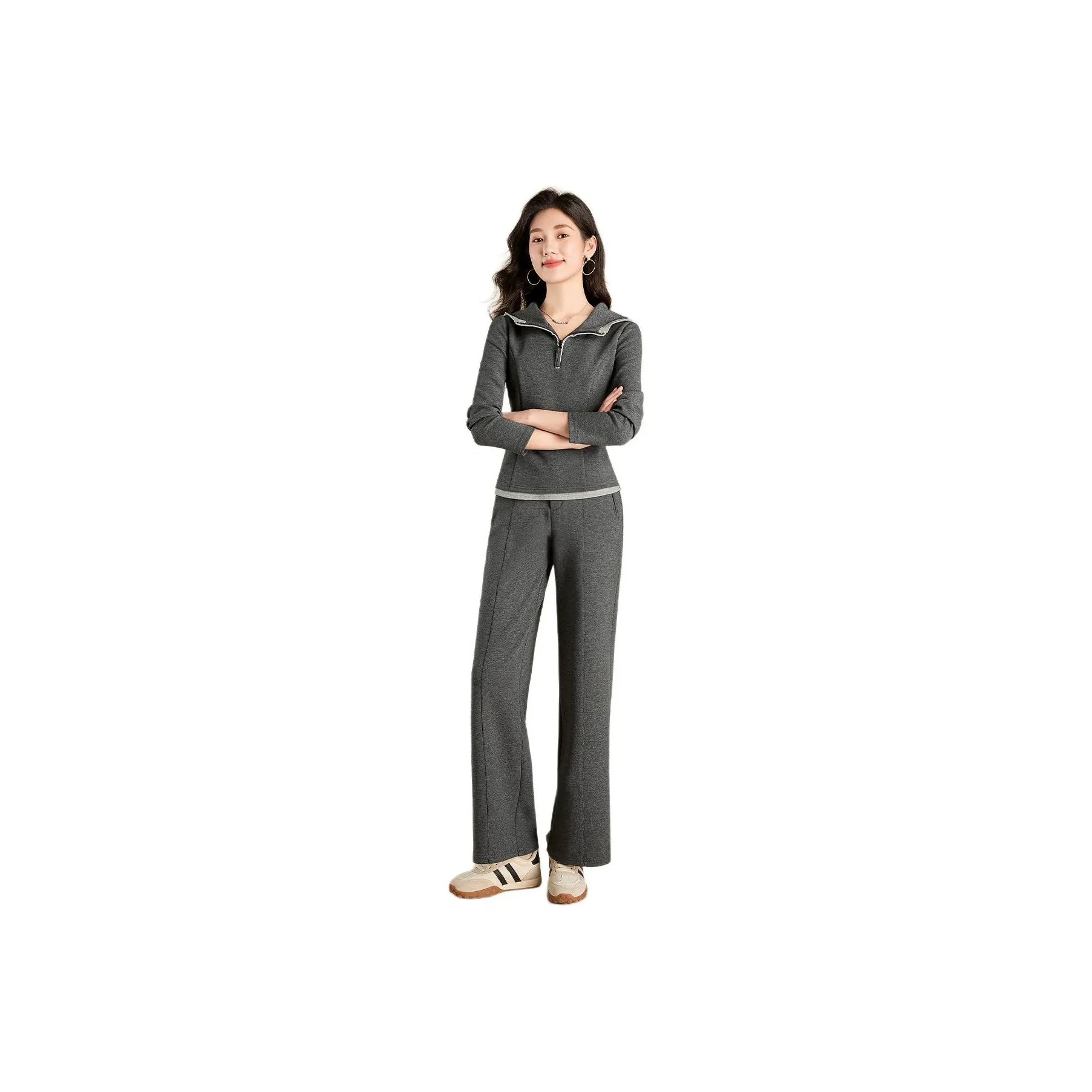 Mylan Spring, Fall Casual Suit Regular Women's Gray Collection Brand, Stay Updated With Event Alerts