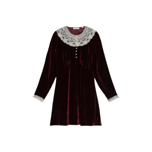 DOEN Red Wine In The Wine Женские Длинные Рукава Платья