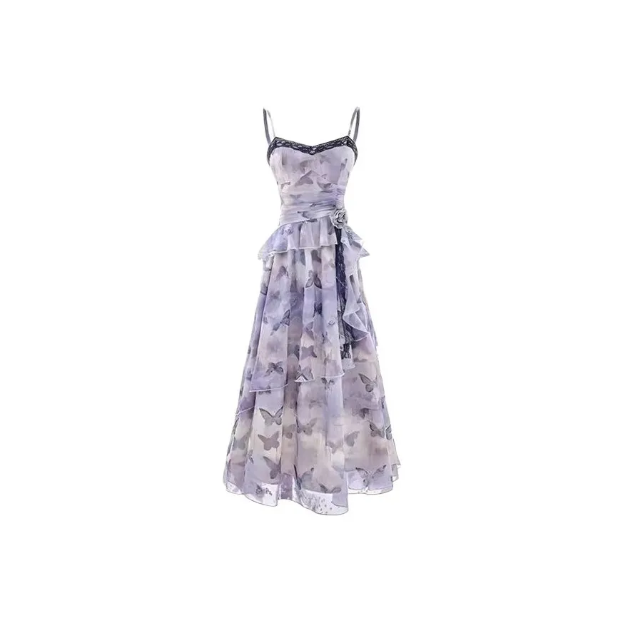 SCCREBEL OFFICIAL Юбка-платье Женское Фиолетовая Бабочка