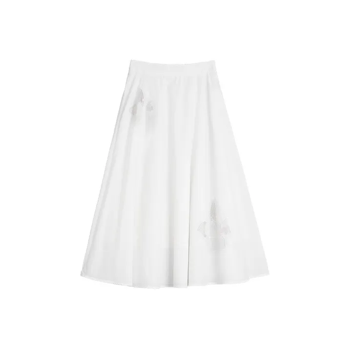 ELLE Повседневный Длинный Юбка Женская Белая