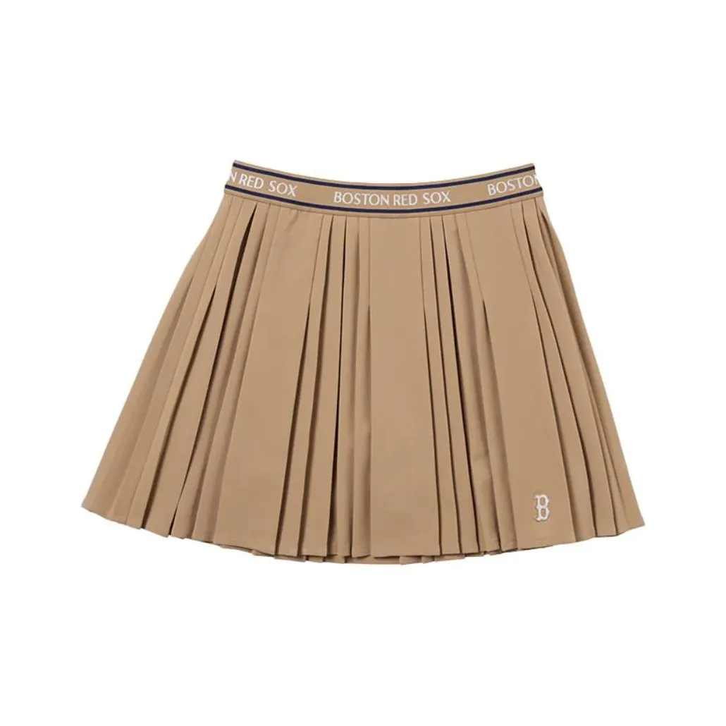Mlb Base Logo Повседневные короткие юбки Женские Бежевый