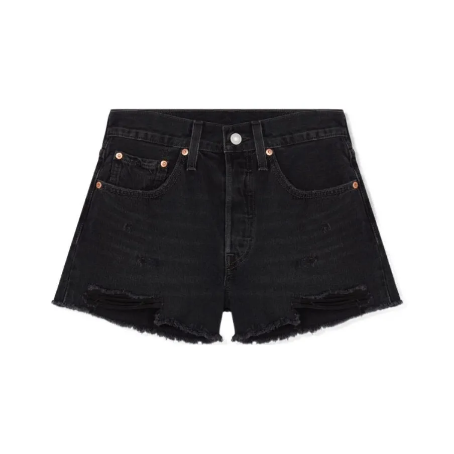 Levis Женские джинсовые шорты черного цвета