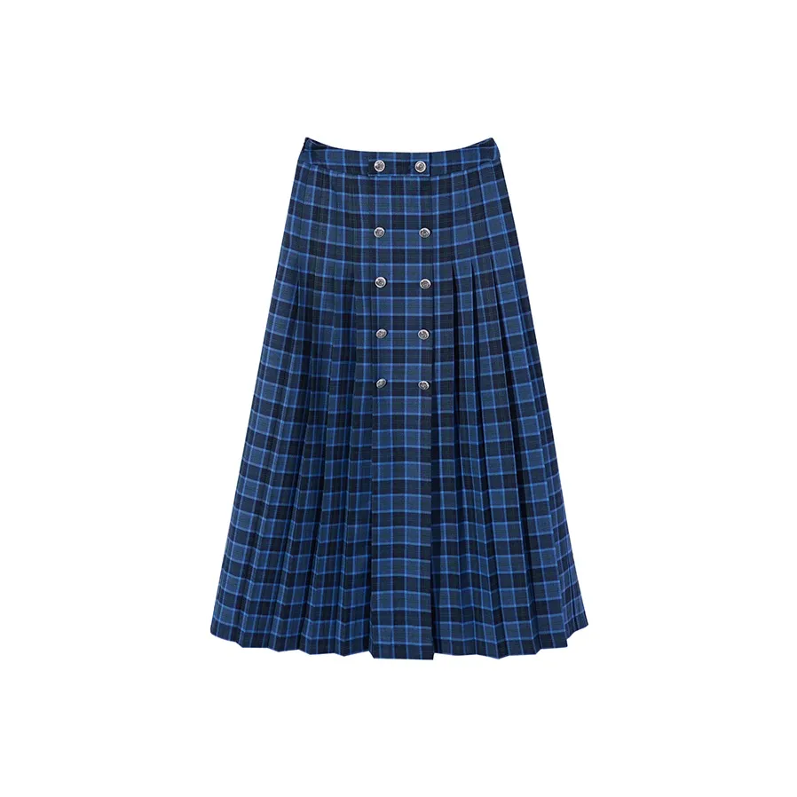 Ouyang Синий Женские Повседневные Длинные Юбки