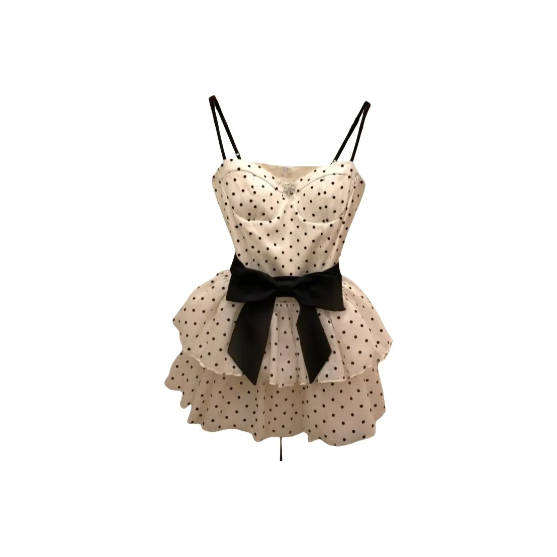 ARIADNAW STUDIO Юбка-платье Женское Белое в горошек