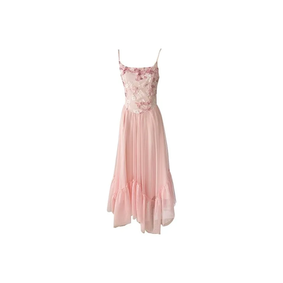 HUINIAN Slip Dress Women's Smoke Pink Purple