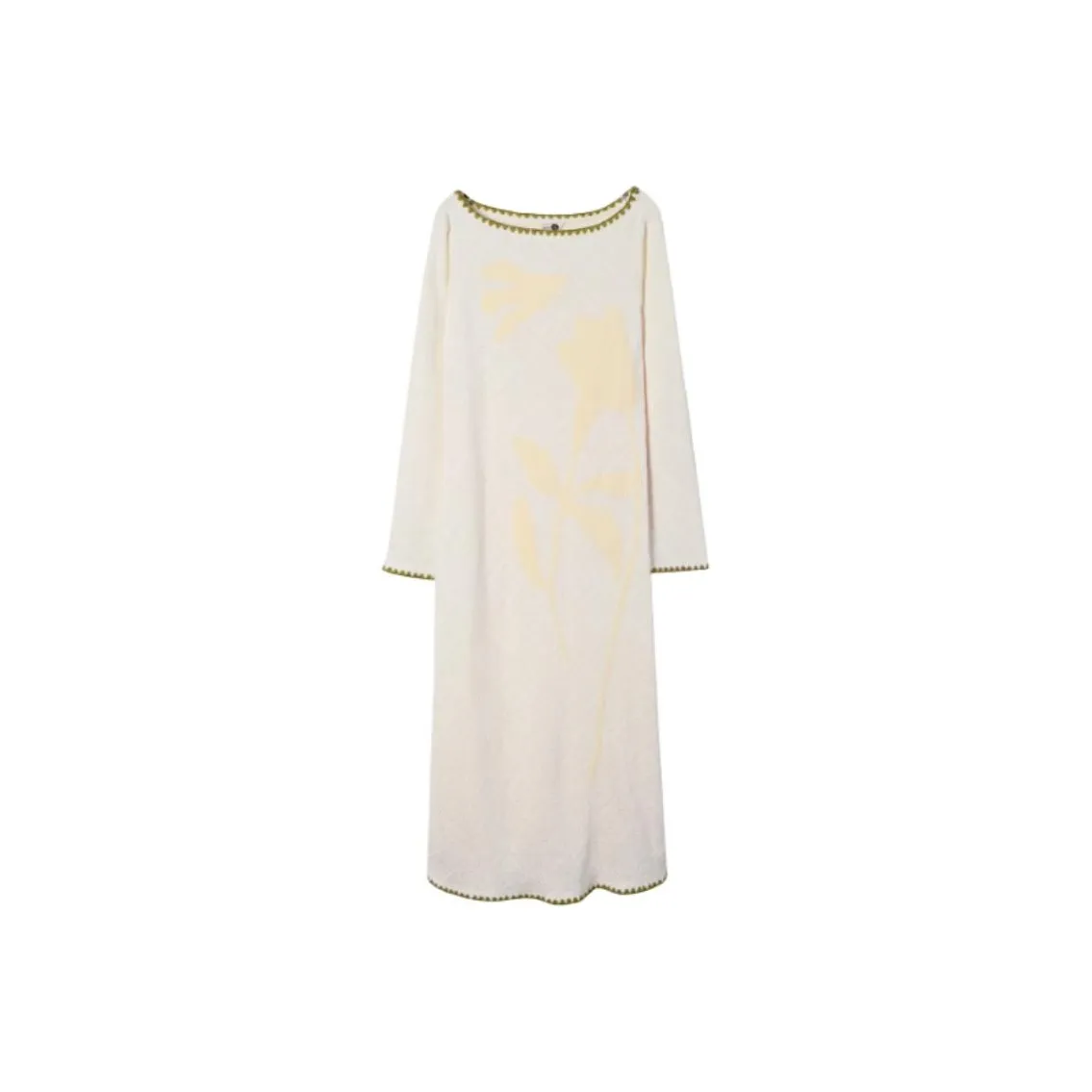 UARE Длинное платье с длинными рукавами женское кремово-абрикосового цвета