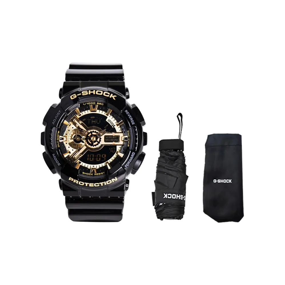 CASIO G SHOCK Collection Кварцевый механизм Смольный ремешок Часы Мужские Золотистый циферблат