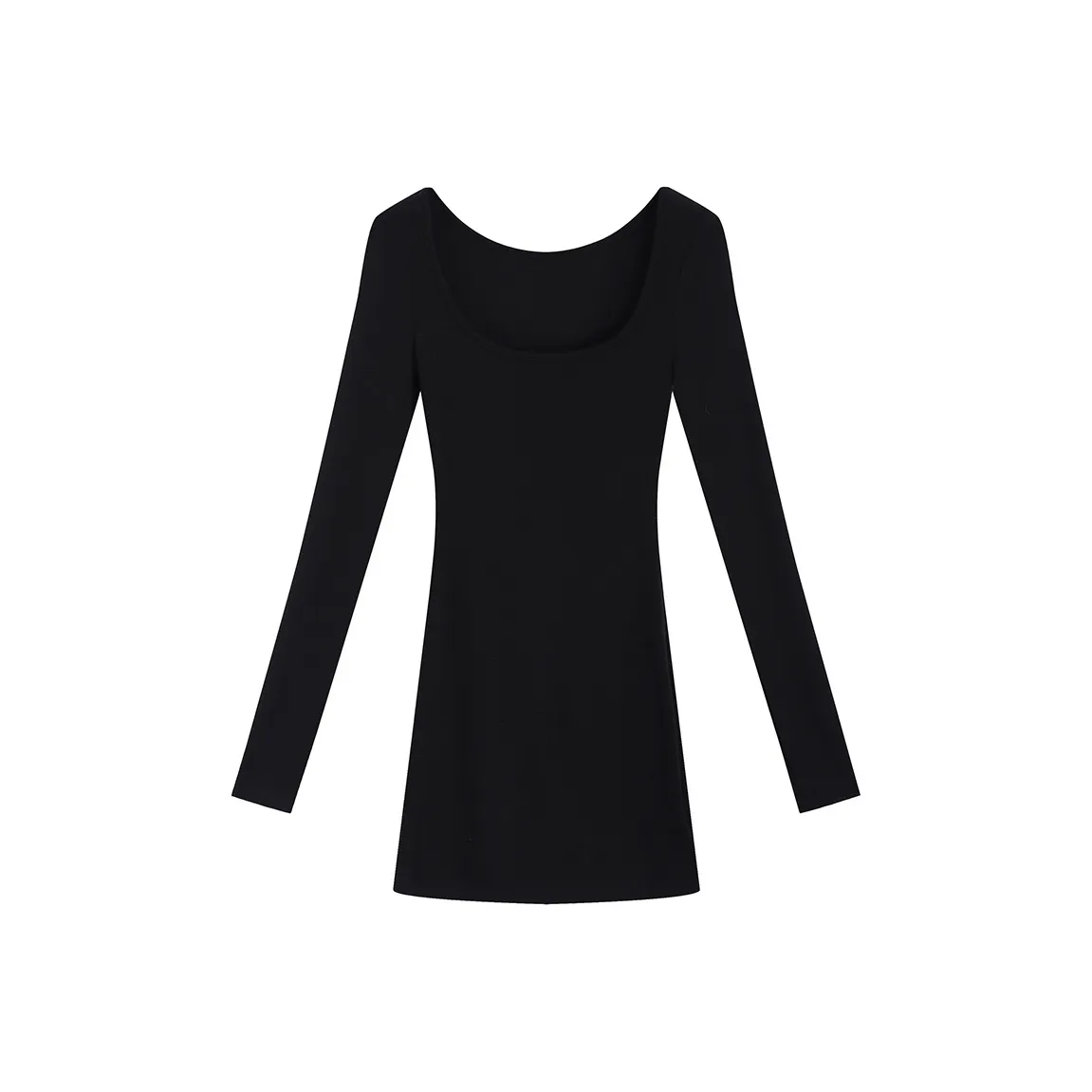 Garbege Длинное платье с длинными рукавами женское черное