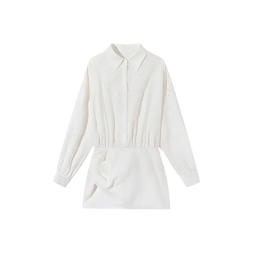 PAZZO Длинное платье с длинными рукавами женское лунно-белый