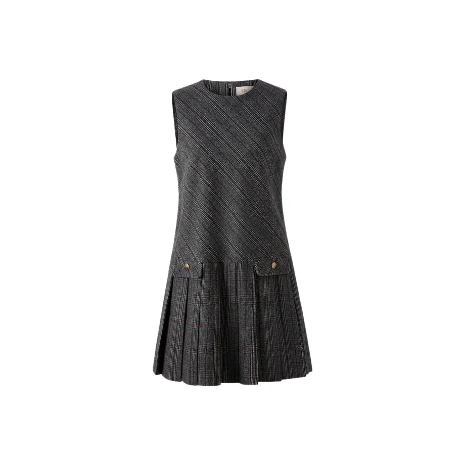E.land Sleeveless Dress Women's Color Block