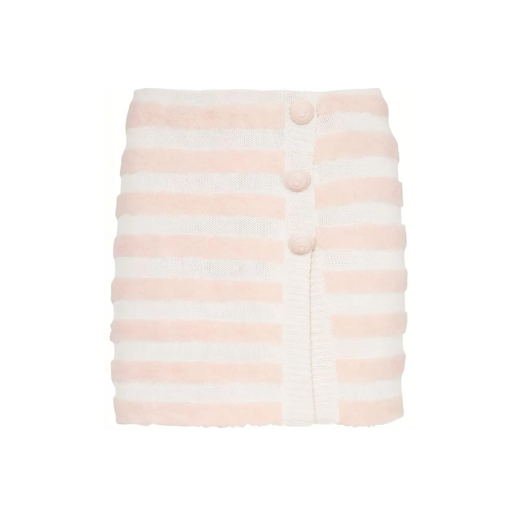 BALMAIN Short Striped Tweed Skirt