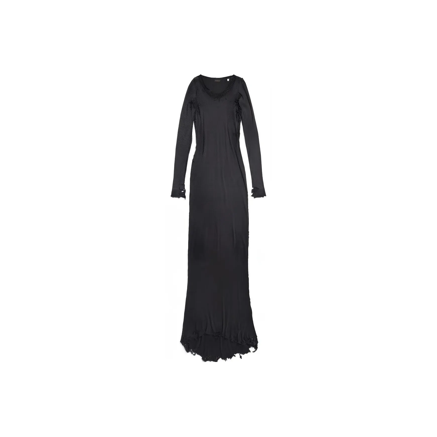 Balenciaga Long Sleeve Lingery Maxi Dress 'Washed Black'
