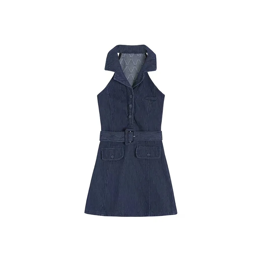 KYKW Без рукавов Платье Женское Темно-синий