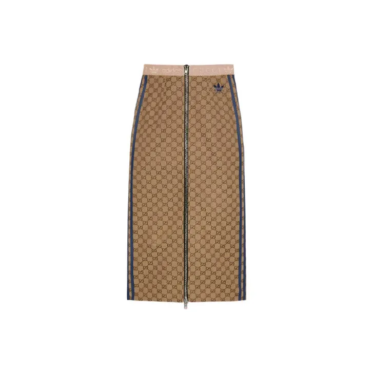 GUCCI x Adidas Originals SS23 Casual Long Skirt Women's Ebony