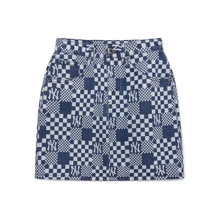 MLB New York Yankees Denim Short Skirts Women's Blue