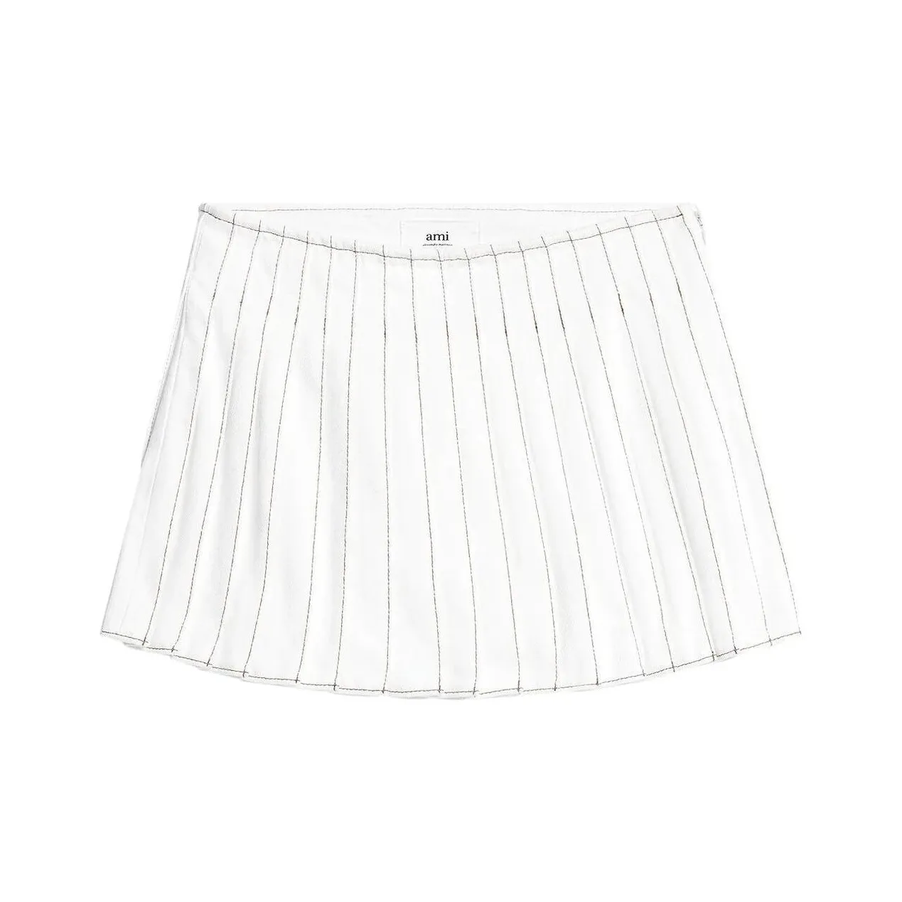 AMI Paris High-waisted Pleated Mini Skirt