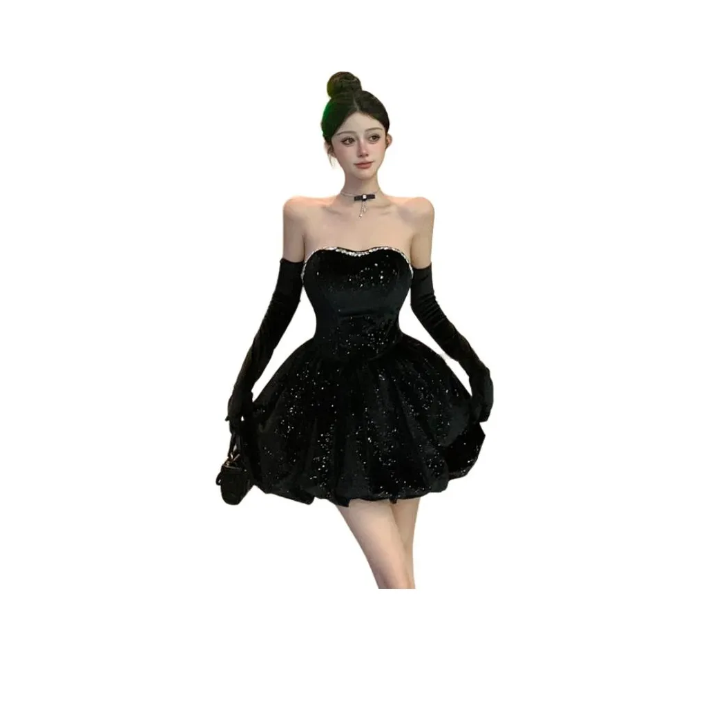 MORii Без рукавов Платье Женское Черное