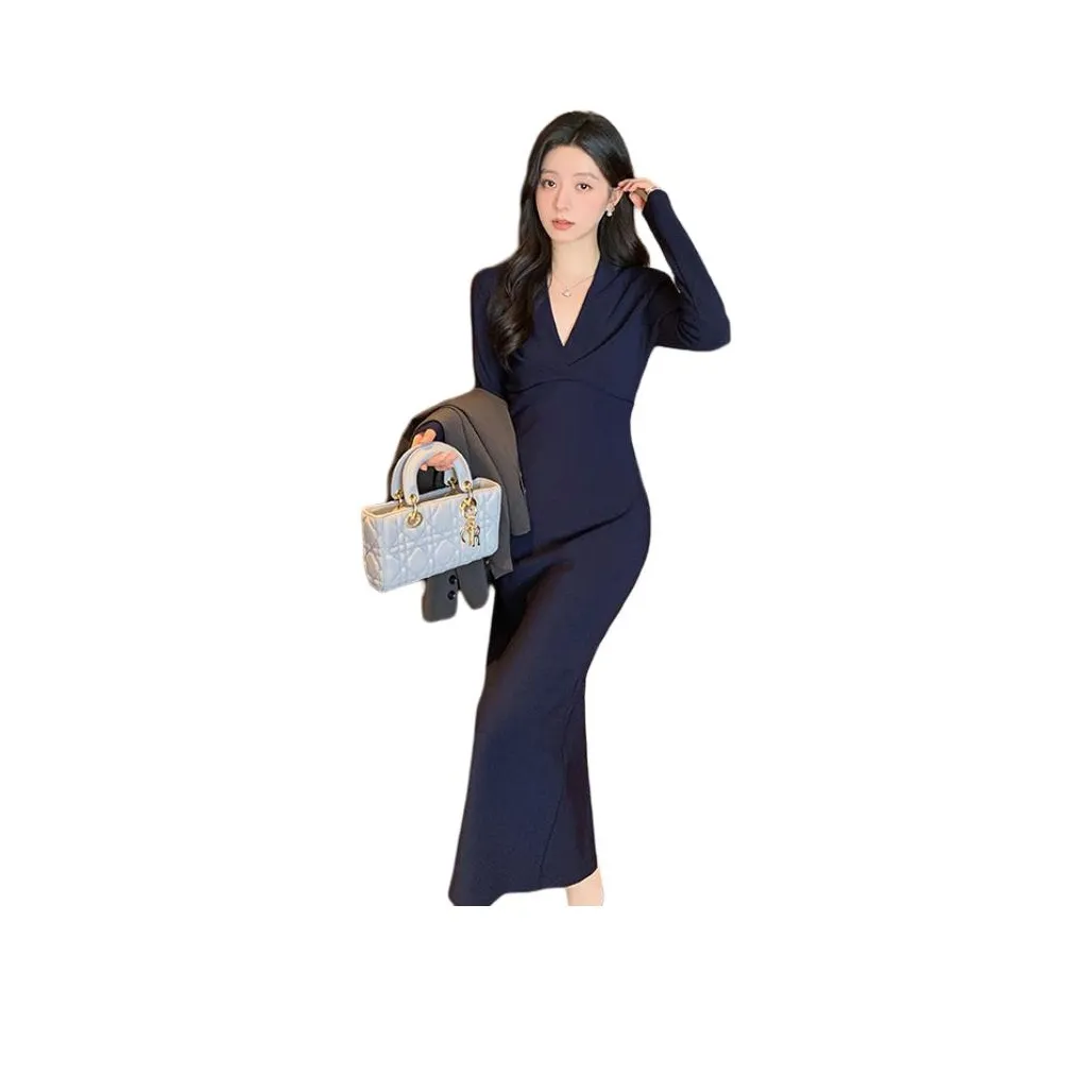 Mrs. Island Song Long Sleeved Dresses Women's Royal Blue