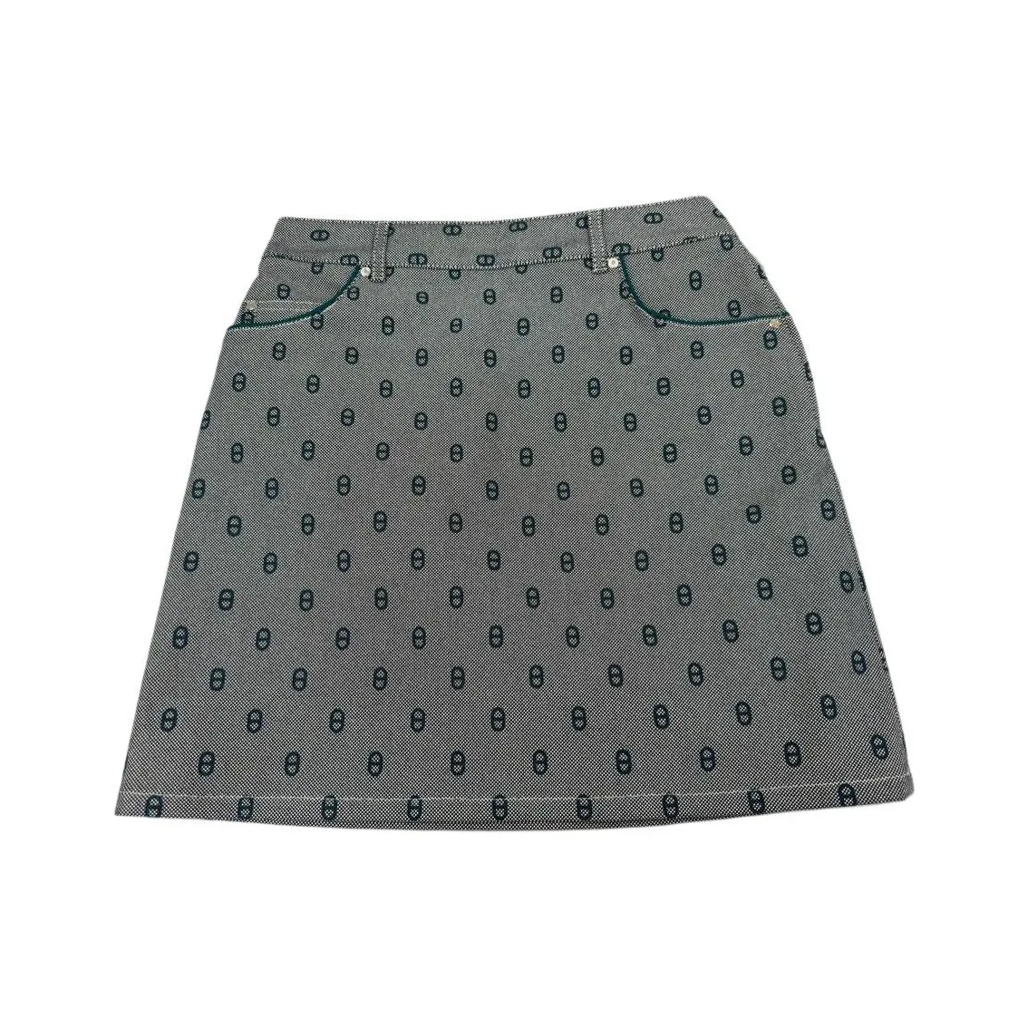 HERMES Denim Short Skirts Women's Gray Blue