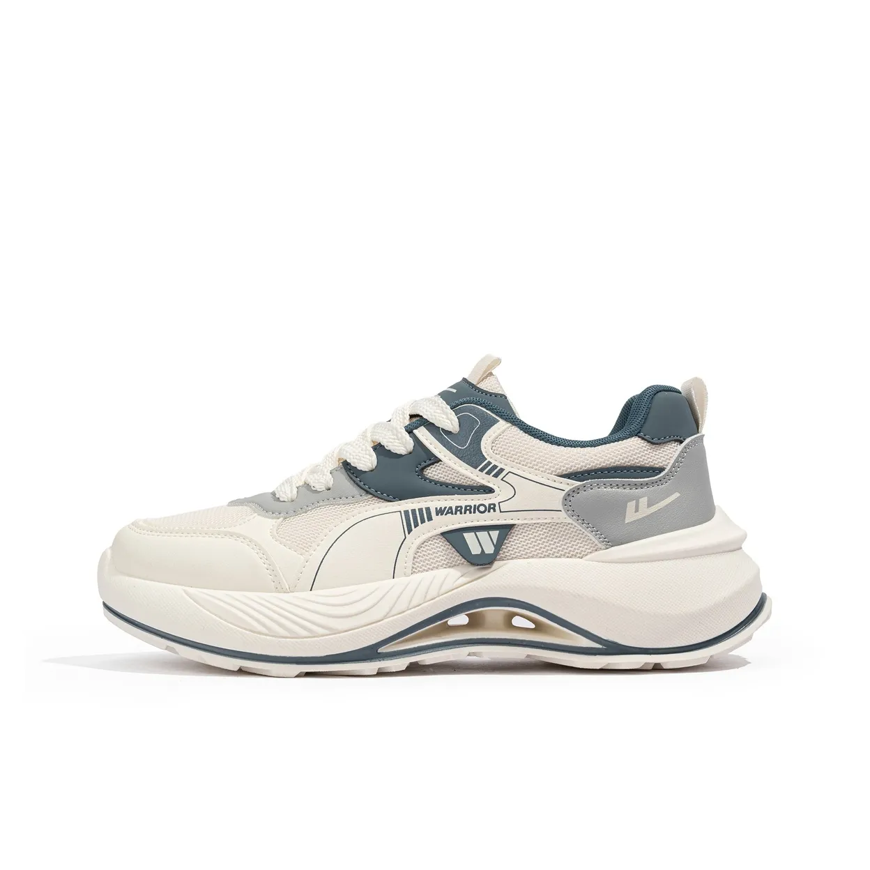 Warrior Low Топ Беговые кроссовки Мужской Бежевый Серый Синий