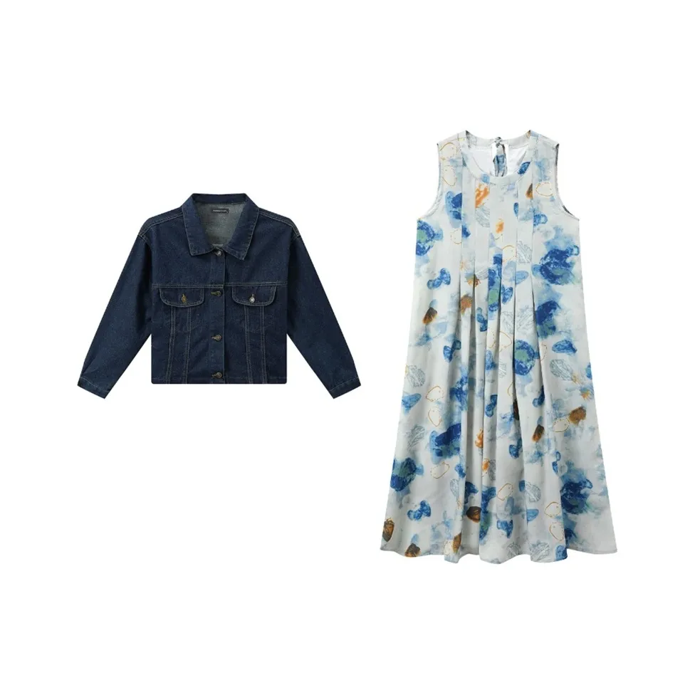 EIDOLON GRAIN Комплект с юбкой Женская Юбка с застежкой + Джинсовая куртка