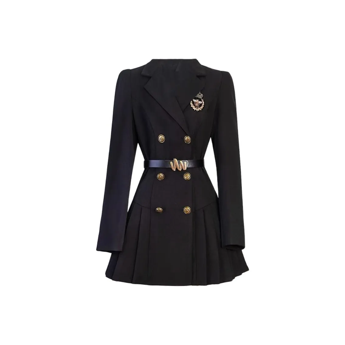 KEAB Длинное платье с длинными рукавами женское черное