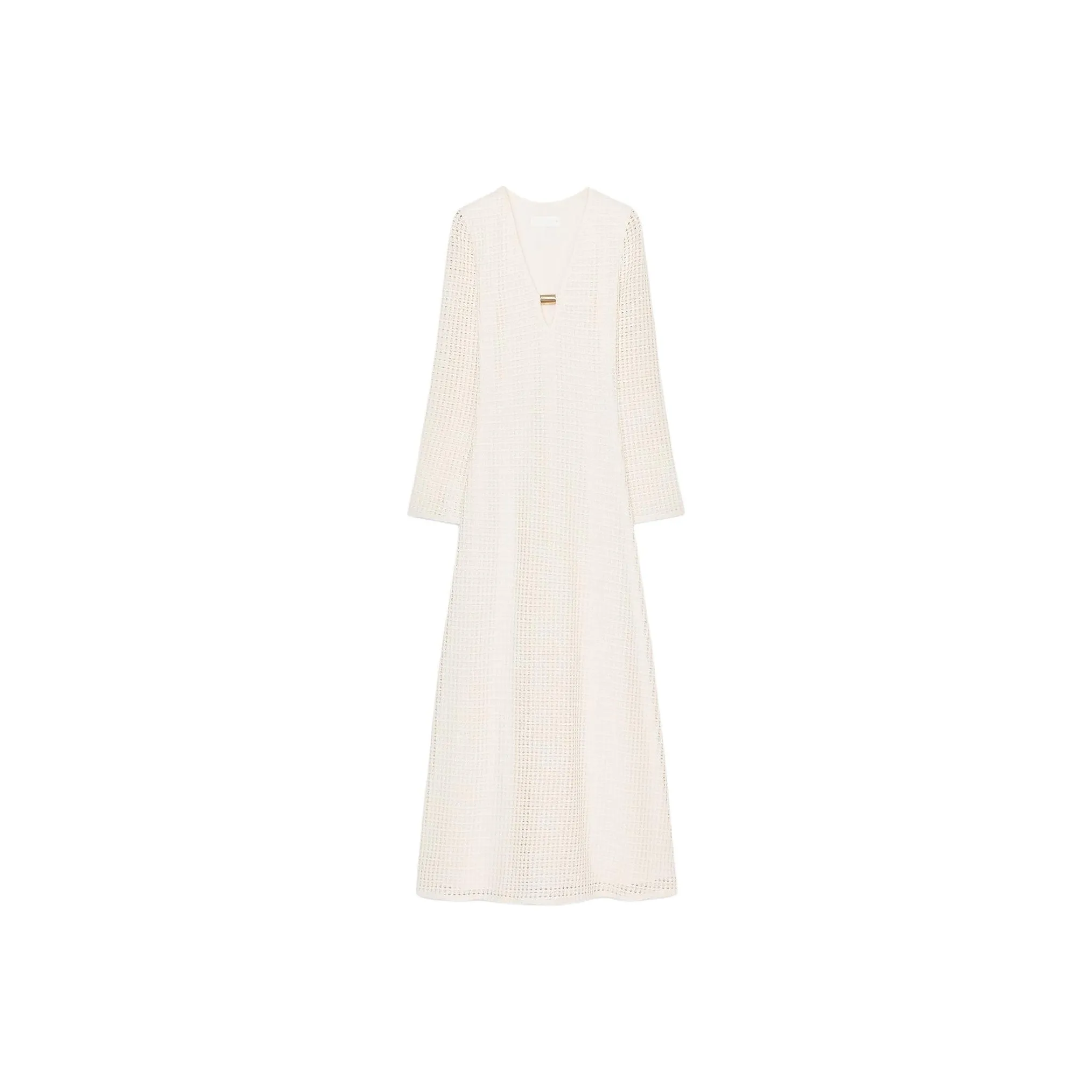 ZARA Long Sleeved Dress Women's Raw White