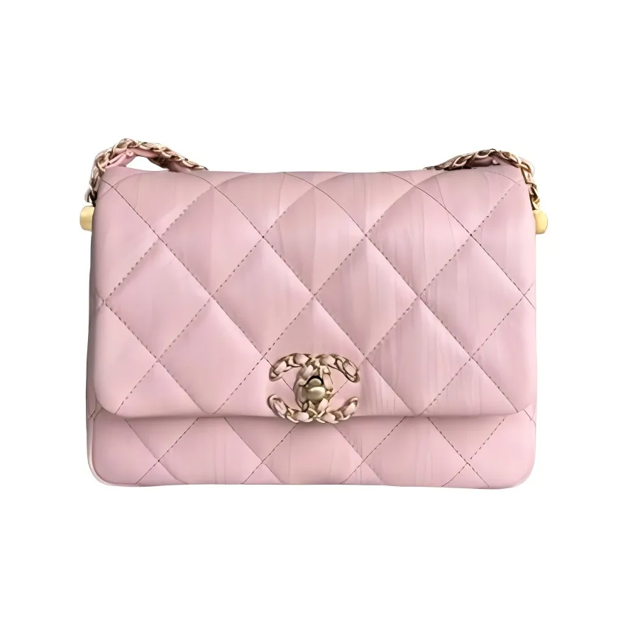 CHANEL Cow Leather Tofu Bag, Hobo Bag, Shoulder Bag, Crossbody Bag Women's Light Pink