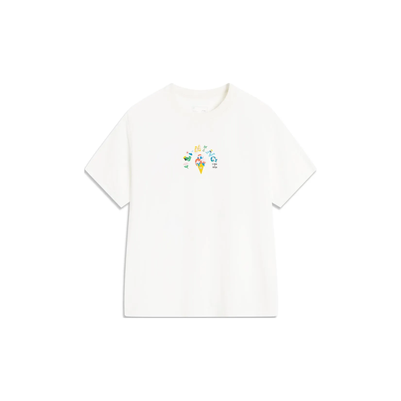 LINING YOUNG x Brolga рубашка Sports Life Collection маленького и среднего размера передняя часть цвета белый для детей