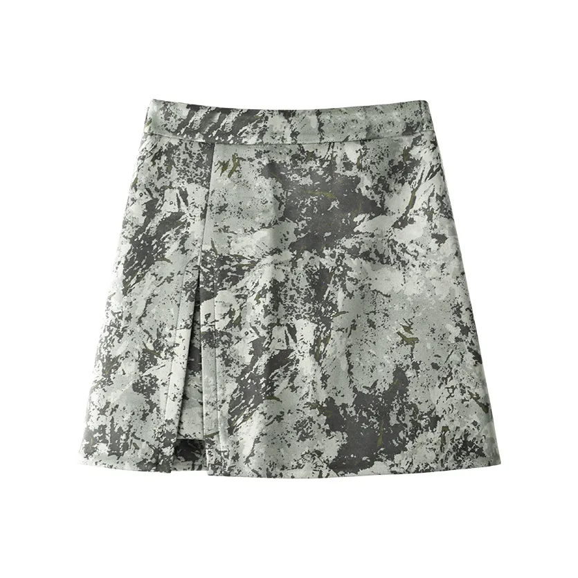 THE SEA LIFE Кожаные короткие юбки Женские Сияющий зеленый