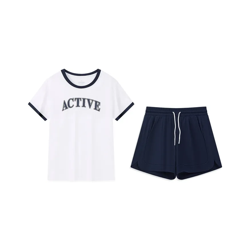 XTEP Casual Suit Women's Raw White/Guanyu Blue