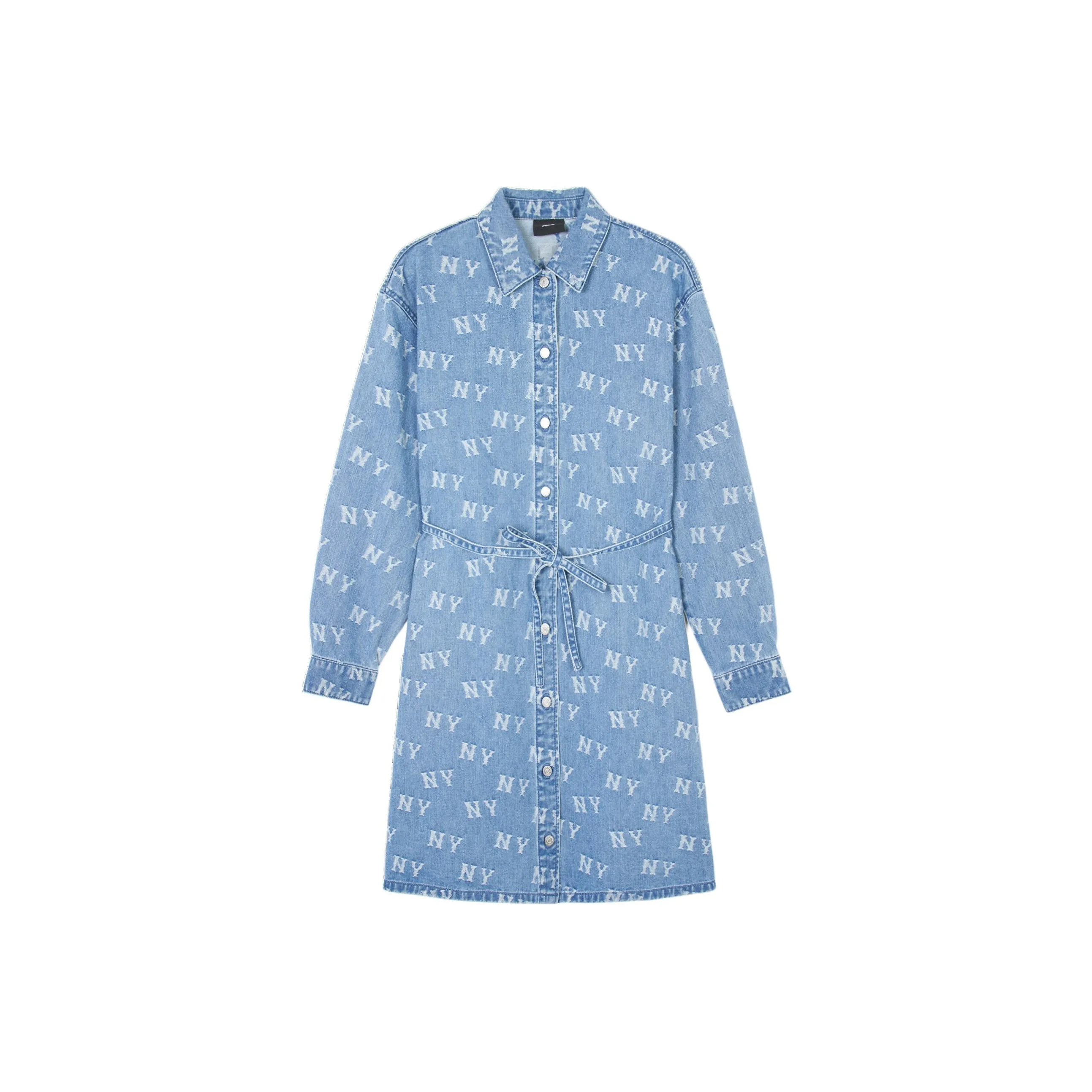 Mlb Base Logo Длинное платье с длинными рукавами женское синее