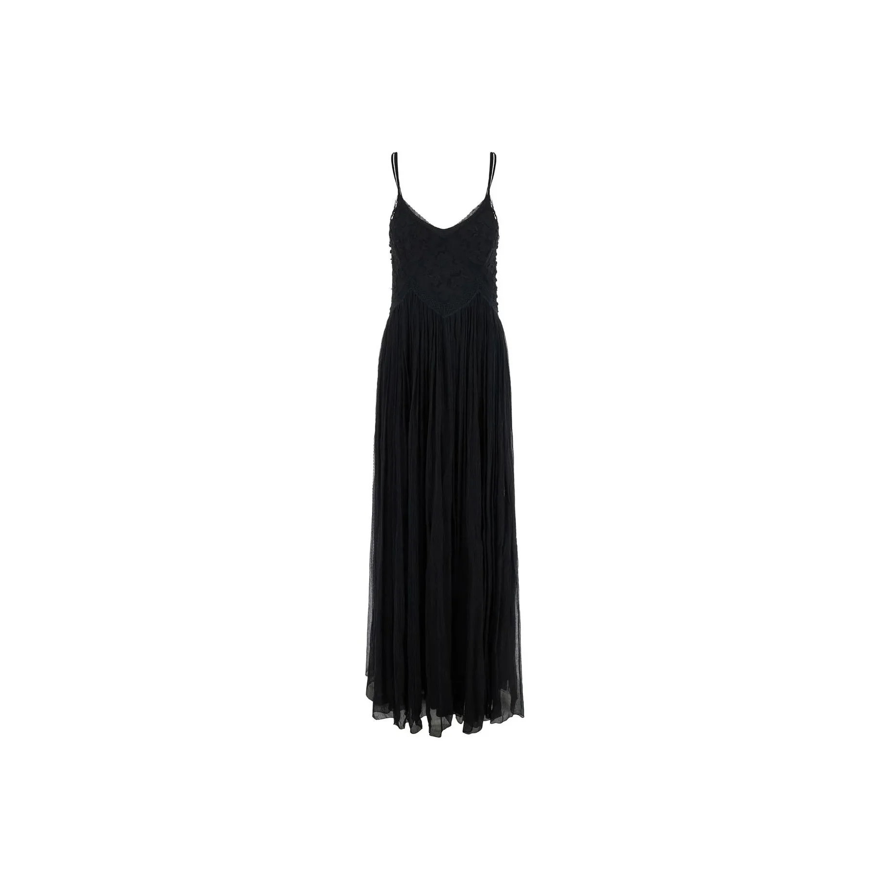 Twinset Floral Appliqué Spaghetti Strap Maxi Dress