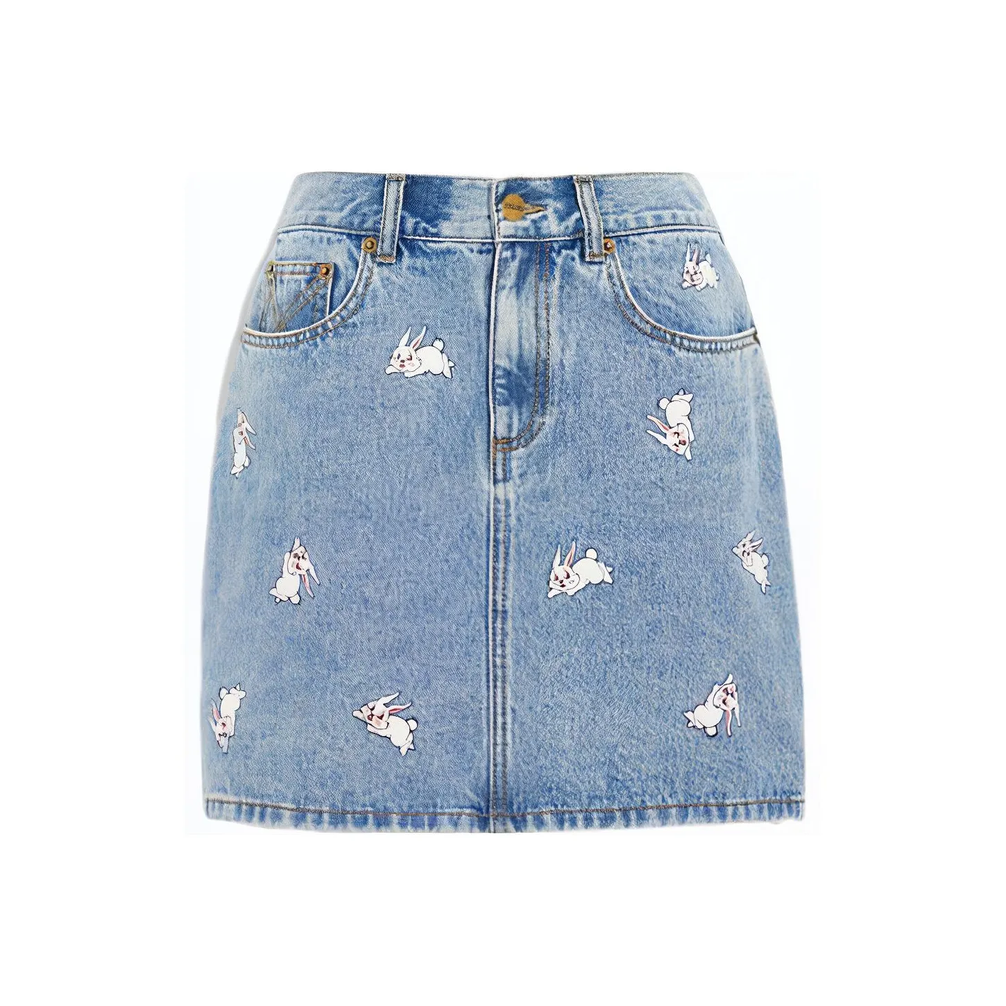 COACH X White Rabbit FW22 Denim Short Skirts Women's Denim Blue