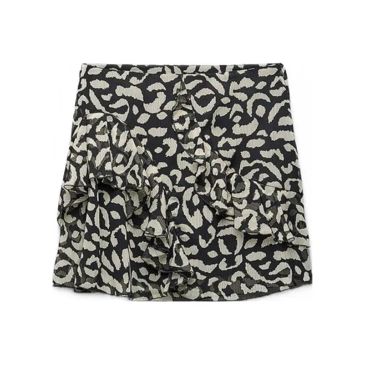 ZARA Casual Short Skirts Women's Leopard Print