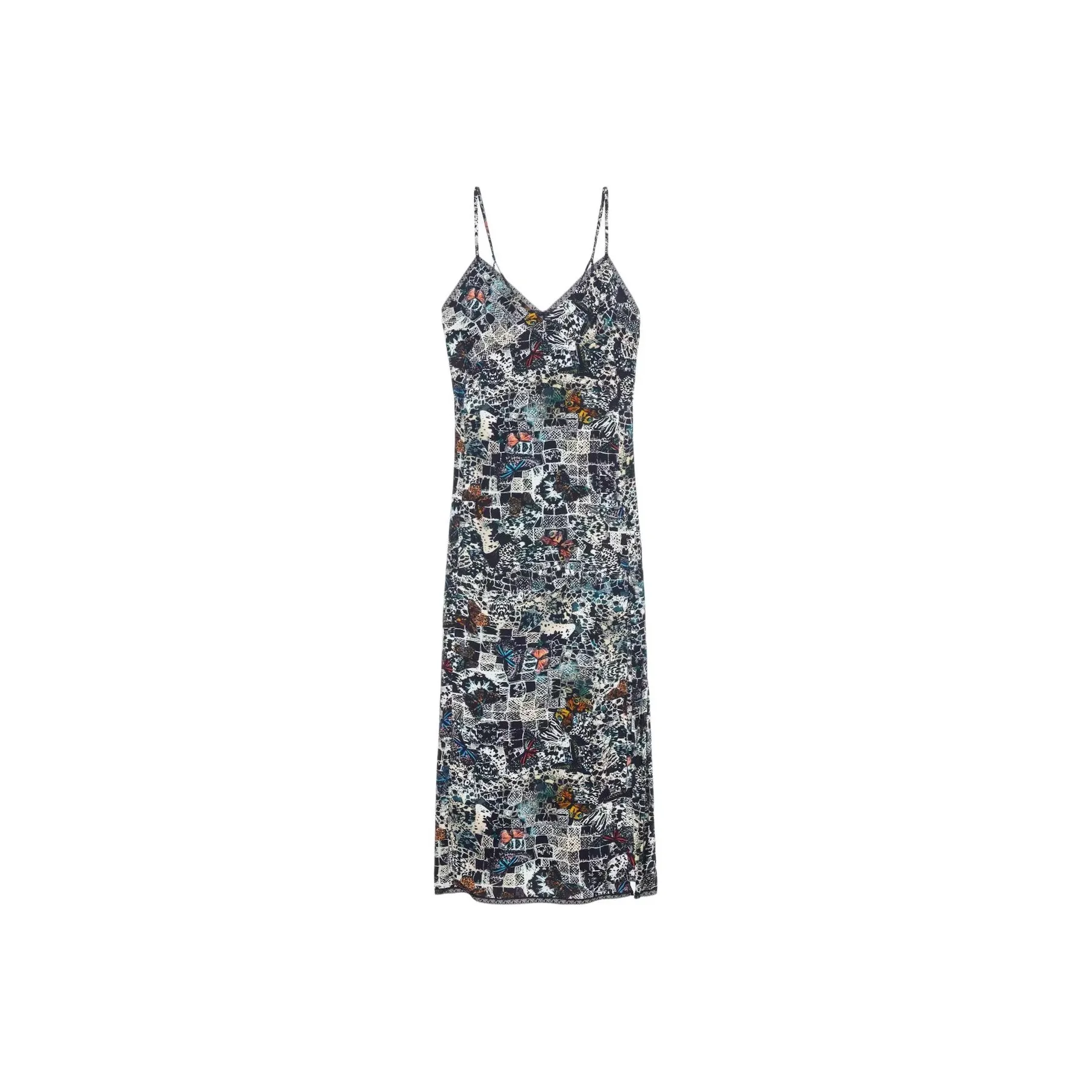 Zadig & Voltaire Butterfly Printed V Neck Midi Dress