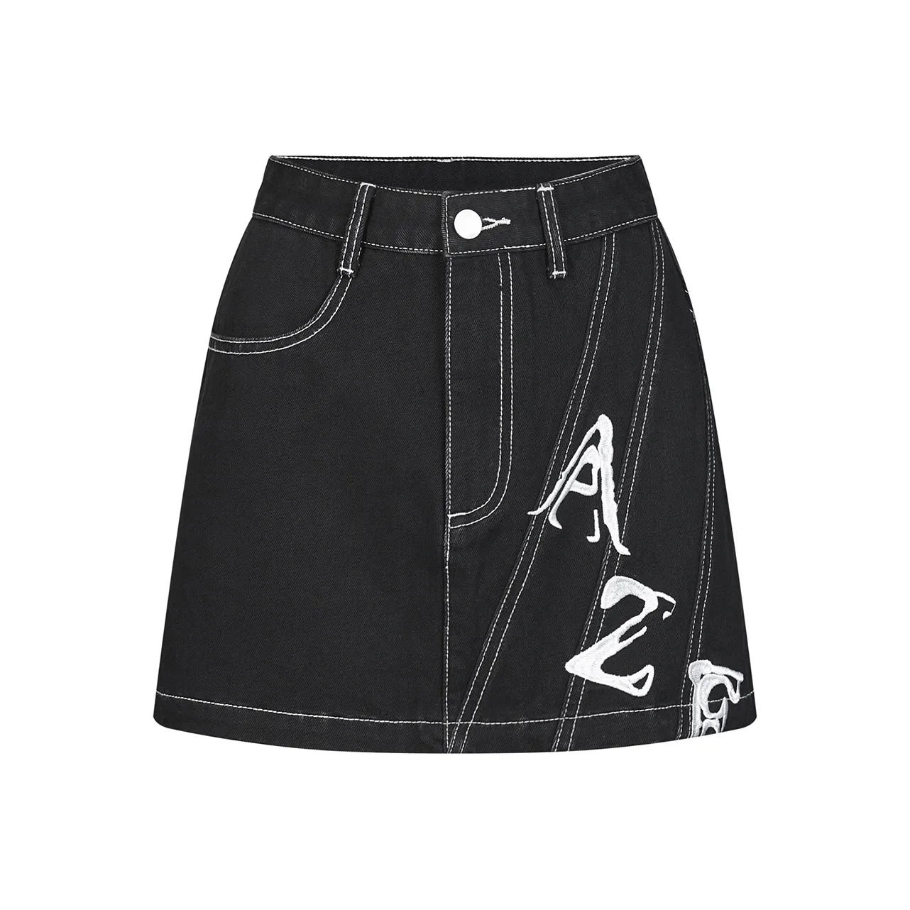 AZEPAM Denim Short Skirts Women's Black
