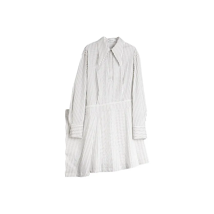 ELLE Длинное платье с длинными рукавами цвет белый