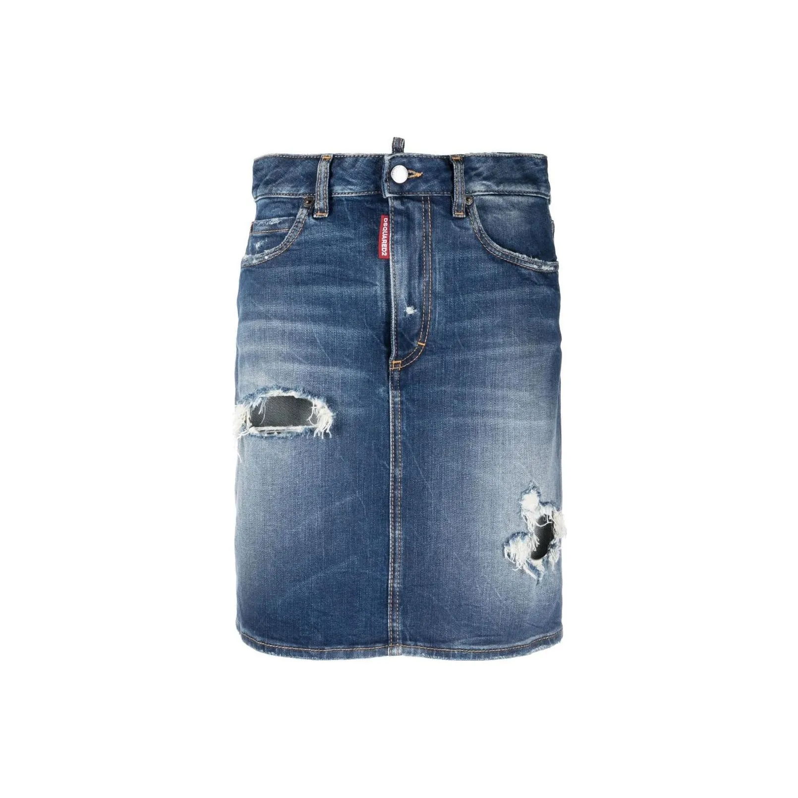 DSQUARED 2 Индиго Женские Джинсовые Короткие Юбки