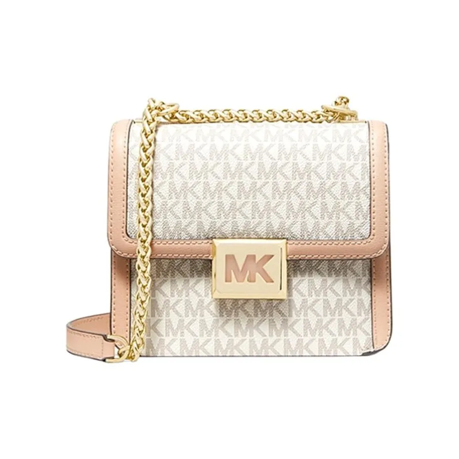 MICHAEL KORS Sonia Canvas Shoulder Bag, Crossbody Bag Women's Cream White Pink