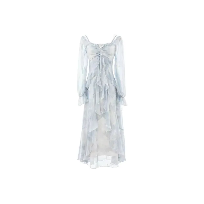 Zonibom Long Sleeved Dress Women's Light Blue