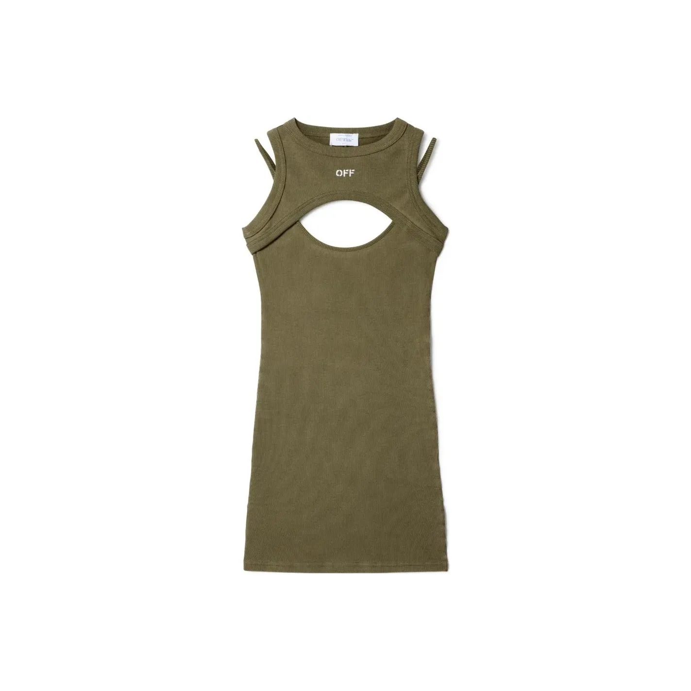 OFF WHITE Ribbed Cut out Dress