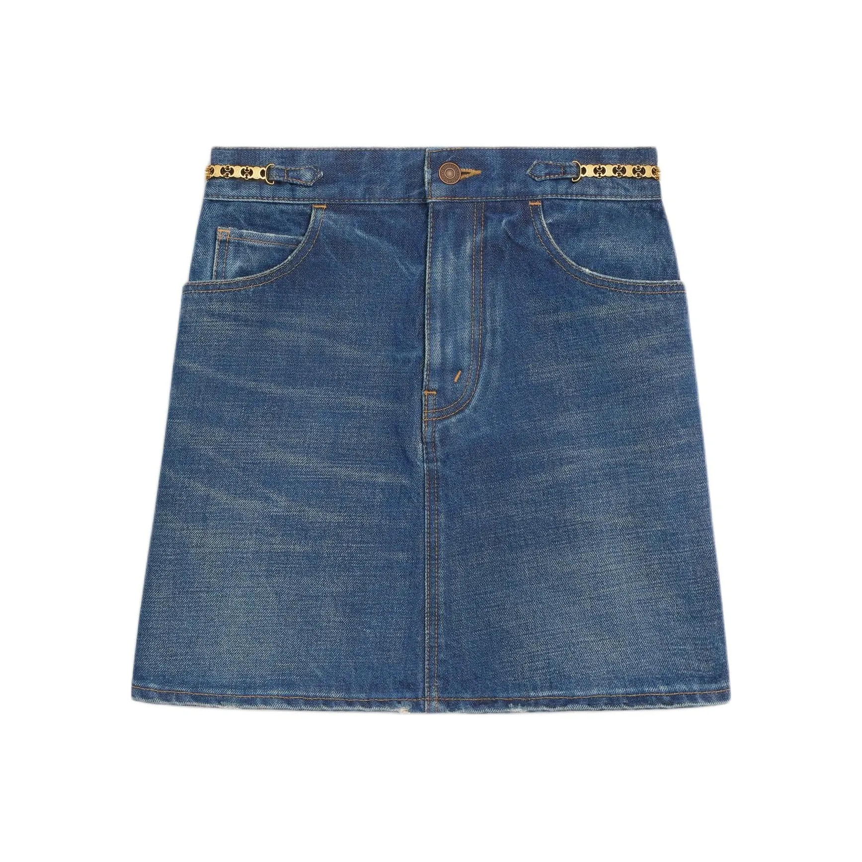 CELINE SS22 Denim Short Skirts Women's Blue