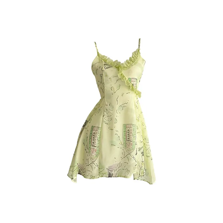 COVT Slip Dresses Women's Yellow Green