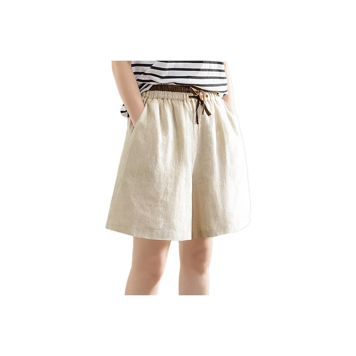 Cypress House Повседневные шорты Женские Бежевые