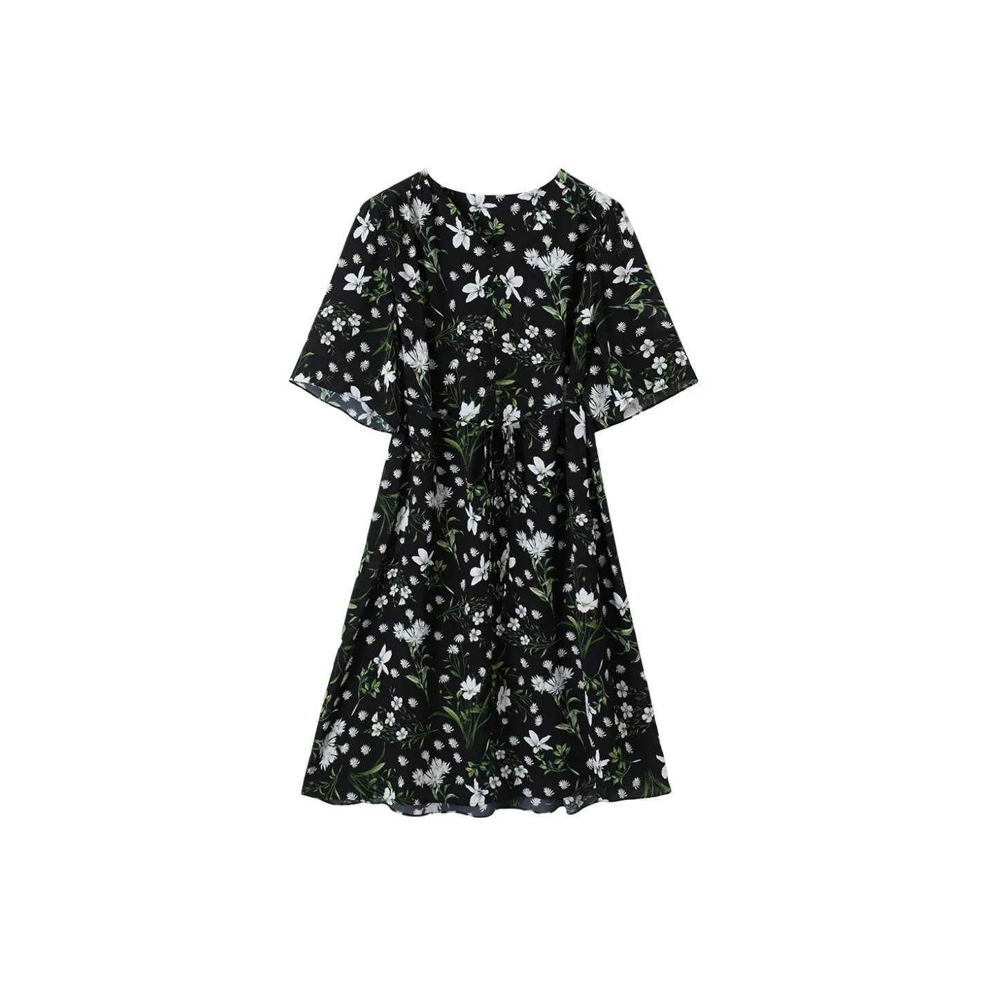 H YXIANG Короткое платье с короткими рукавами для женщин Amidst The Flowers